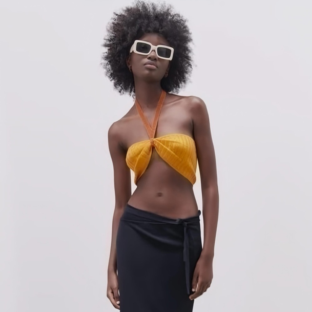Zara Orange Crop Top